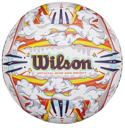 WILSON Graffiti Peace Volleyball, offizielle Größe, Weiß/Orange