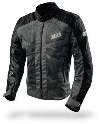 TLA BURNOUT Blouson moto homologué CE classe A, membrane imperméable amovible. Tailles jusqu'au 7XL homme et femme. Veste moto, mi-saison été, printemps, automne, protection, respirante_Gris,6XL