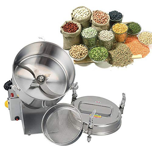 Electric Grain Grinder Superfine Flour Powder Mill Stainless Steel - Timer Function Pulverizer Powder Machine for Rice/Spice/Corn/Sesame