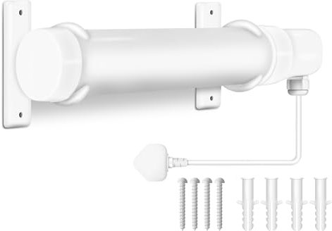 Prem-I-air Tubular Heater 1FT 45W for Kitchen, Work Rooms, Conservatory, Green House for Back Ground Heat, Low Energy Frost Protection, Quiet Operation, Thermal Protection With Bracket White