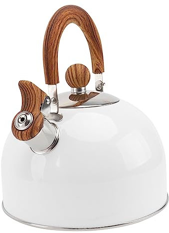 PHENOFICE Bouilloire Sifflante Blanche Pour Induction Récipient Pour Bouillir Eau Design Facile à Nettoyer