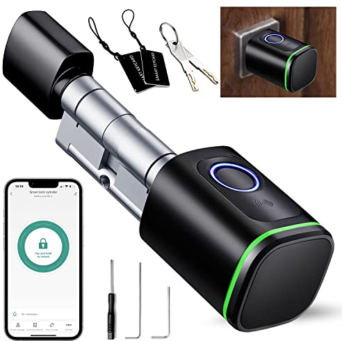 AVATTO Smart - Cerradura electrónica para puertas de 60 mm (30 mm interior/30 mm exterior), incluye llave y tarjeta IC, control remoto a través de la aplicación AVATTO & Smart Life
