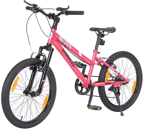 Sinaopus Kinderfahrrad 20, 24 Zoll, geeignet für 6,7, 8, 9, 10, 11 Jahre, 6 Gang, Kettenschaltung, Hochwertige V-Bremse, Kinder Fahrrad für Mädchen & Jungen (Rosa-20 Zoll)