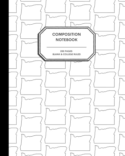 8x10 Composition Notebook - 200 Alternating Blank and College Ruled Pages - Oregon State Outline Notebook Journal with Clean White Background for Kids, Preteens, Teens and Adults