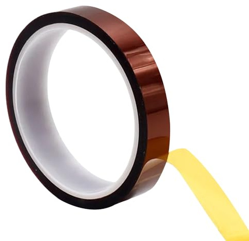 Misuyue Hitzebeständiges Klebeband, 15mm x 33m Kapton Tape Brau | Hitzebeständiges bis 300℃, Polyimid Klebeband für Elektronik, 3D-Drucker Löten, Sublimation und Isolierenden Leiterplatten