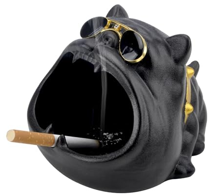 KQDRAVINE Cendrier d'extérieur, cendrier cool drôle grand, cadeaux amusants pour hommes, balcon, bureau, noir