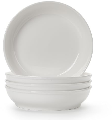 TuYines Pastateller Groß 4er Set,Tief Suppenteller Set Ø 20 cm,Salatteller, Servierteller,Nudelschalen, Ramenschalen, große Salatschalen,Mehrzweckschalen für Nudel, Pasta, Salat,Obst