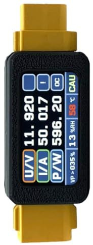 MoSundi 5-34V 30A per XT60 amperometro bidirezionale con schermo a colori da 1,44 pollici per tester di carica/scarica batteria RC, supporta sovratensione 80A, shunt 1mΩ