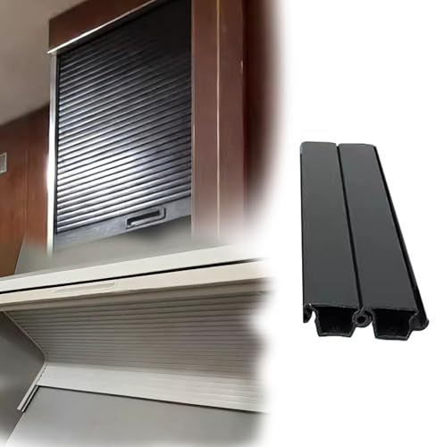 Vibeo Puerta Enrollable Puerta de Persiana Negra para Armario de Cocina, Kit de Puerta Enrollable Abatible con Tirador, Persianas Acordeon para Armarios Retráctil(90x60cm(35.4x23.6in))