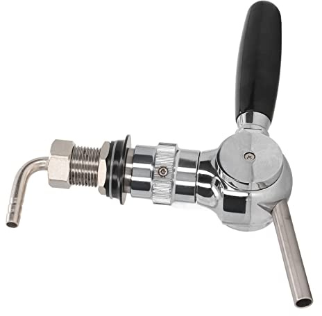 Ahgsup Stainless Steel Beer Keg Tap with Precise Flowing Rate Control | Chrome Plated Leaks-Proof Faucet for Home Bar, Restaurant, Kegerator & Draft Systems