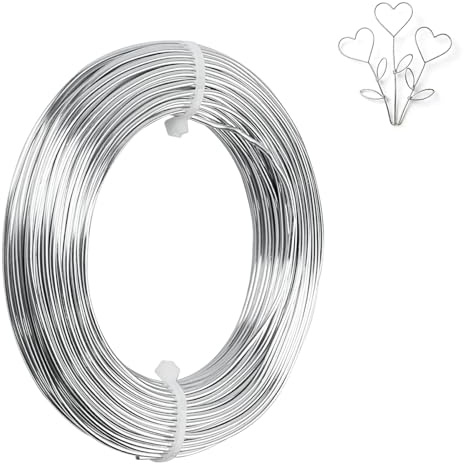 Aluminum Craft Wires, 2mm x 30M/98.4 ft Jewellery Wires, Bendable Florist Wire, Bonsai Wire for Wreath Making Jewelry Making Sculpting Modelling DIY Arts and Crafts (2mm 100 Feet,Silver)