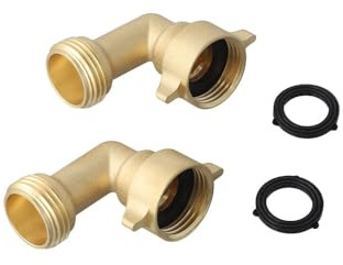 JoyousMall Raccordi angolari a gomito in ottone a 90 gradi, connettori per tubi dell'acqua da 3/4, struttura interamente in rame per impianti idraulici a tenuta stagna, confezione da 2