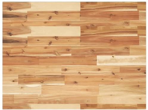 PUGYNBK Piano di lavoro in legno massiccio di acacia oliato, 100 x 60 x 2 cm, piano di lavoro in legno di acacia per bagno, cucina o banco da lavoro, robusto e facile da pulire, con ripiano unico