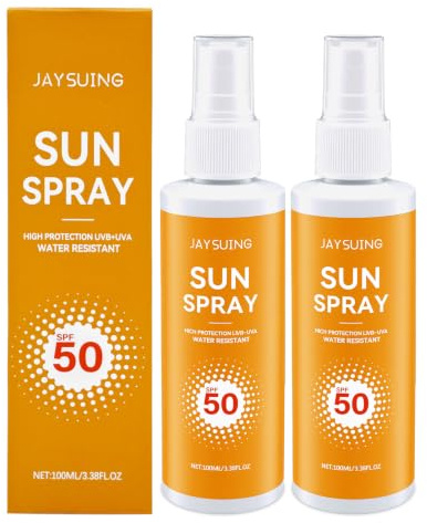 2PCS Creme Solaire Spray,SpraySolaire Transparent SPF50,Protection Sprays