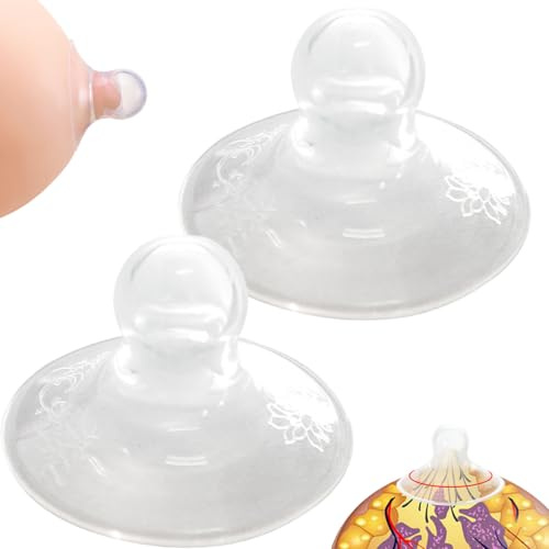 2Pcs Nipple Suckers, Soft Silicone Clear Nipple Corrector, Easy to Clean for Inverted Flat Shy Shape Pressure Day and Night Use