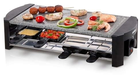 DOMO DO9186G Steingrill-Raclette mit 'Chill zone' - 8 P - 1300 W