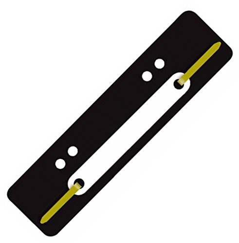 Heftstreifen aus PP-Folie mit Plastikdeckleiste, 3,4 x 15 cm (500 Stück, Schwarz)