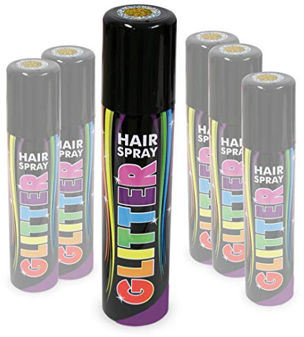 KarnevalsTeufel Hairspray Glitter in verschiedenen Farben buntes Haarspray mit Glitzer Haarschmuck farbig (Gold)