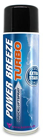 KABITEC POWER BREEZE TURBO Druckluftspray extra stark, 1x 500 ml Aerosol │ reinigt und entstaubt elektronische und feinmechanische Geräte │ Druckluft-Spray Druckluft Reiniger Druckgas-Reiniger