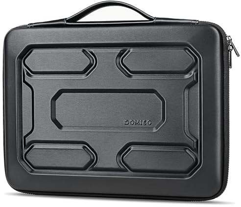 DOMISO 15.6 inch Laptop Sleeve with Handle Shockproof Computer Bag Waterproof EVA Protective Carrying Case for 15.6 Lenovo Yoga 720 IdeaPad 310 320 ThinkPad T570/Dell Inspiron 15/HP Envy 15, Black