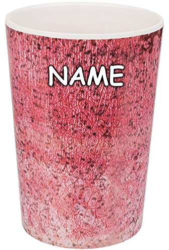 alles-meine.de GmbH Trinkbecher/Becher - Marmor - Retro & Nostalgie Design - rosa/pink - inkl. Name - 320 ml - BPA frei - aus Melamin - Tasse - Zahnputzbecher/Malbecher - K..