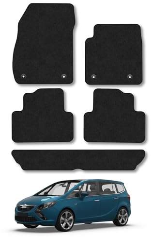 Vauxhall Zafira C (2012-2018) [7 Seat Tourer] Car Mats Accessories Tailored Fit Carpet Floor Mats Non Slip Black Trim Full Compatible Accessory Front Rear Set Anti Slip Granulated Backing Clips