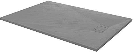 Plato de ducha efecto piedra con valvula incluida H. 2.6 cm - 90 x 120 Gris