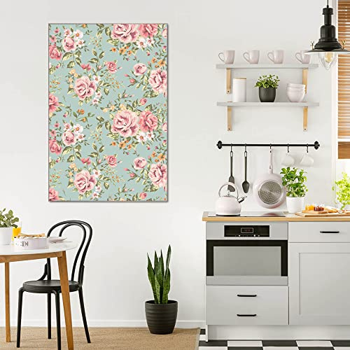 banjado® Glas Bild 80x120cm mit Motiv Altrosa Blume als Wandbild für Wohnzimmer/Küche/Büro - Wohnzimmer Bild aus ESG Sicherheitsglas kratzfest mit geschliffenen Kanten - Glasbild groß als Wand Bild