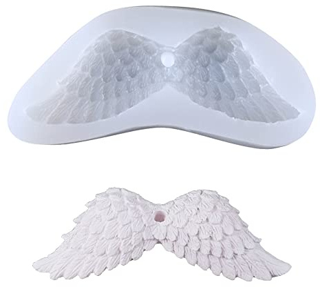 Angel Wings Silicone Mould, White Feather Wings, Silicone Casting Mold | Reusable Wings Fondant Mold Apply to DIY Gift Jewelry Pendant Craft Making
