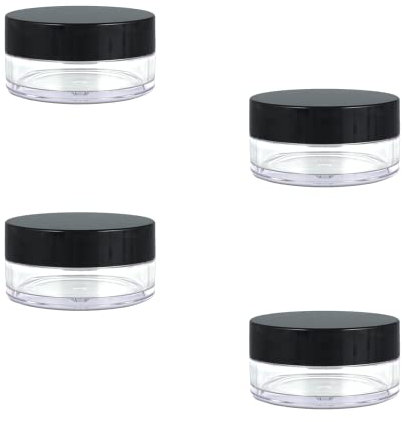 Petite Contenants Cosmétiques, 4 Pièces Mini Pots D'échantillons de Voyage Ronds Clairs Vides, pour Crème, Échantillons, Poudre, Baume à Lèvres