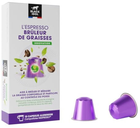 Black idol - Café Brûleur de Graisses - Minceur - 40 Capsules Intensité 7 - Compatible avec Nespresso® - Haute Teneur en Polyphénols Antioxydants (Intensité 7 : 40 capsules)