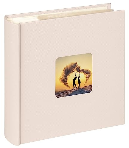 walther design Álbum de Fotos diseño Gamuza 200 Fotos 10 x 15 cm Libro de Notas con Tapa Recortada, Fun ME-110-W