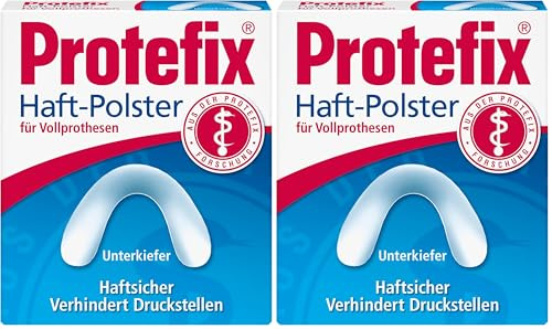 Protefix Haft-Polster für Vollprothesen - Unterkiefer - Wirksamer Schutz vor Druckstellen und Entzündungen - 30 Haft-Polster (Packung mit 2)