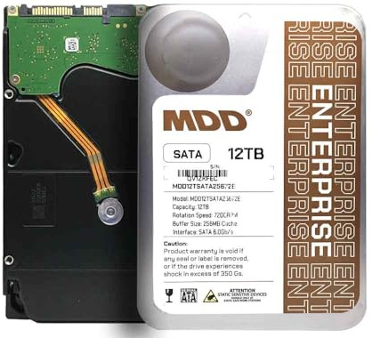 MDD MAXDIGITALDATA (MDD12TSATA25672E) 12TB 7200 RPM 256MB Cache SATA 6.0Gb/s 3.5-inch Enterprise Hard Drive (Renewed)