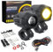 BraveWAY 60W 18000LM Feux Additionnels Moto Phare LED Auxiliaire antibrouillard 7 Modes Stroboscopiques, kit de Faisceau de Câblage Plug and Play et 2 Supports de Montage