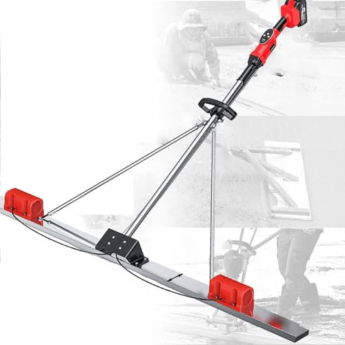 URJWAN ​Kit Vibrant pour Chape en BéTon, Kit De Lame De RèGle De Nivellement Vibrante pour Ciment Alimenté par Batterie 6000 TR/Min, Outil De Finition De Ciment éLectrique sans Fil,2batteries-1.8M