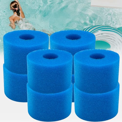 JEFFEL Filterschwamm für Intex Typ S1, Schwimmbad Filter Schaum Schwamm, Filter mit Schwammkartusche, Wiederverwendbar und Waschbar Filterschwamm (8 Pieces)