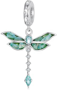 Breloque libellule verte en argent sterling 925 pour bracelets Pandora, perles en oxyde de zirconium, cadeau pour femmes et filles, Zircone cubique, Zircone cubique