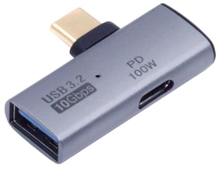 chenyang 2 in 1 USB C zu USB 3.2 Adapter mit 100W Ladeanschluss, USB C Stecker auf USB 3.2/USB C Buchse Schnelllade Datenübertragungs OTG Konverteradapter