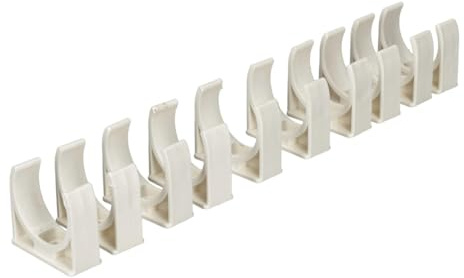 Jandei - 10x Grapa de sujeción para Tubo de Cables Blanco Diámetro 32 mm
