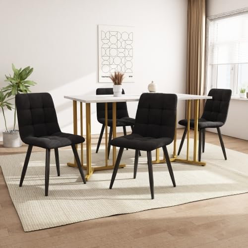 Moderner Esstisch, Luxuriöser Multifunktions-küchentisch Mit Einzigartigem Metallrahmen Und Verstellbaren Füßen Mit Marmormuster, Perfekt Für Esszimmer, Wohnzimmer U(Color:Goldene Beine (Ohne Stuhl))