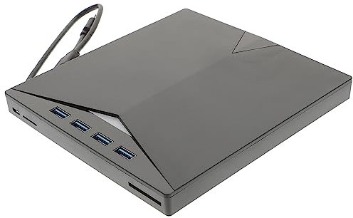 Uonlytech Lecteur DVD Externe USB Type-c Multifonction Graveur CD-rom Portable Ultra Fin avec Slot Carte Mémoire Compatible Pc Portable Et Ordinateurs Transfert Rapide Et Silencieux