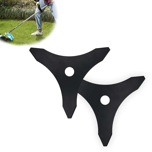 HERKINDNESS Cuchilla Desbrozadora, 2 Piezas Disco Desbrozadora, Cuchilla para Desbrozadora de Tres Dientes, Diámetro del Orificio 25,4 mm, para Césped, Jardines y Patios