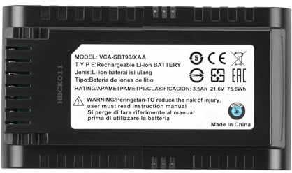 VCA-SBT90/XAA Handdammsugare Batteri Kompatibel med Samsung Jet 75 Jet 75+ Jet 75 Pet Jet 90 Jet 90+ Cordless Stick Vacuum Cleaner VS20T7536T5/AA VS20R9046T3/AA Dammsugare Battery 21.6V 3500mAh