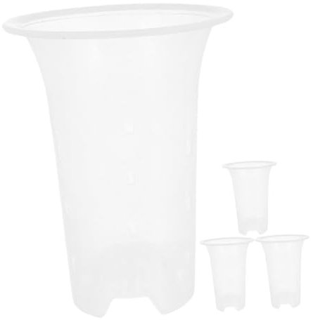 Yardenfun 4piezas De Plástico Transparente Orificios De Drenaje para De y De Interior Contenedores Ventilados para Jardín y