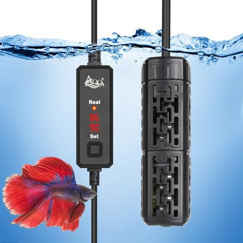 AQQA Aquarium Heater, 50w Fish Tank Heater with 59-93°F External Controller, Rapid Heating, Dry Burning-Resistant & Overtemperature Protection System