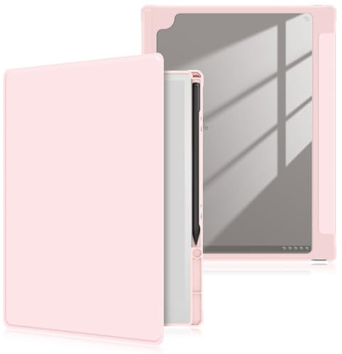 TOPCASE Case for Remarkable Paper Pro 11.8 Inch 2024 Tablet, Slim Case Hard Transparent Back Cover Protective Case with Auto Sleep/Wake and Pen Holder, Pink Clear