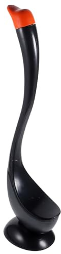 Brosse pour Cuvette de Toilettes Swan Style avec Support Abs Noir | Lot 1 Pièce, Poignée Ergonomique, Nettoyage sans Rayure, Rangement Facile pour Hôtels et Bureaux