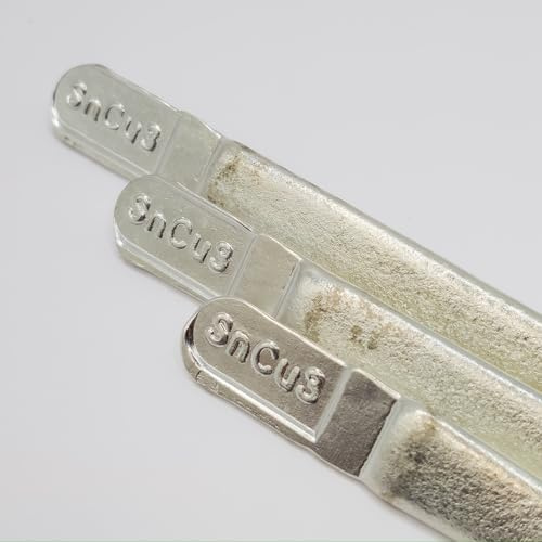 Zinn Lötzinn Stangen SnCu3 Dreikant Stab 100g-1kg, 100% Bleifreies Zinnlot, für Weichlöten von Kupferrohren und anderen Teilen (500, Gramm)