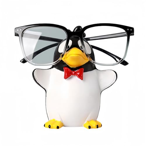 Netter Tier Brillenhalter für Home Office Schreibtisch Dekoration Geschenk (Pinguin)
